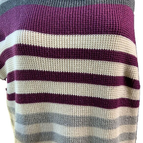 Eddie Bauer Gray Red Striped Highneck Pullover Button Academia Sweater Size XL - Picture 3 of 15